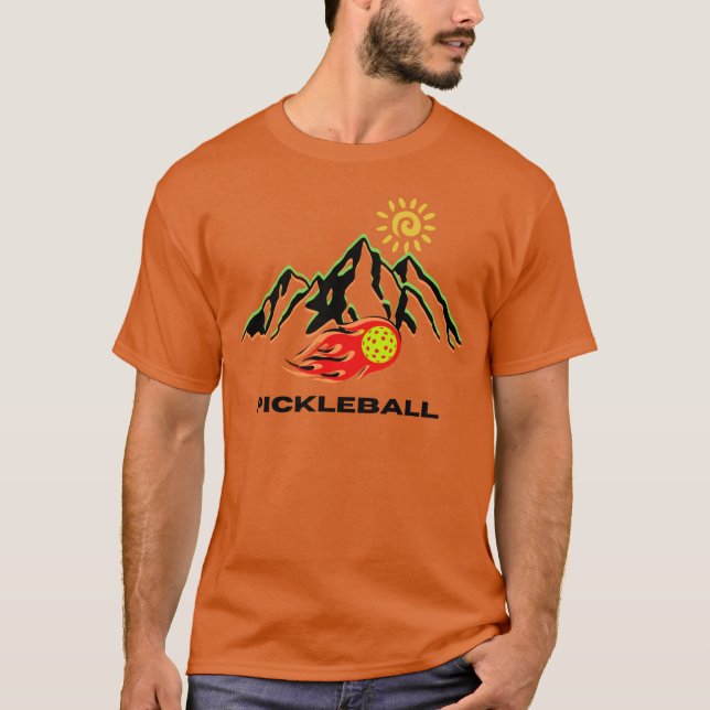 Pickleball-skjortor flammar sol t shirt (Framsida)