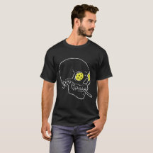 Pickleball Skull för Mörk T-Shirts