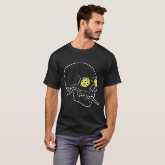 Pickleball Skull för Mörk T-Shirts