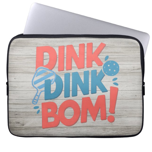 Pickleball slogan Dink Dink Boom Funny Pickleball Laptop Fodral (Framsidan)