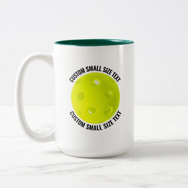 Pickleball & Small Text JAKTGRÖN 435g Anpassad Två-Tonad Mugg (Vänster)