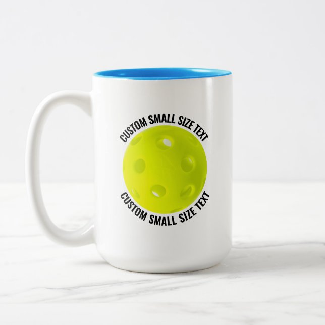 Pickleball & Small Text LJUSBLÅ 425g Custom Två-Tonad Mugg (Vänster)