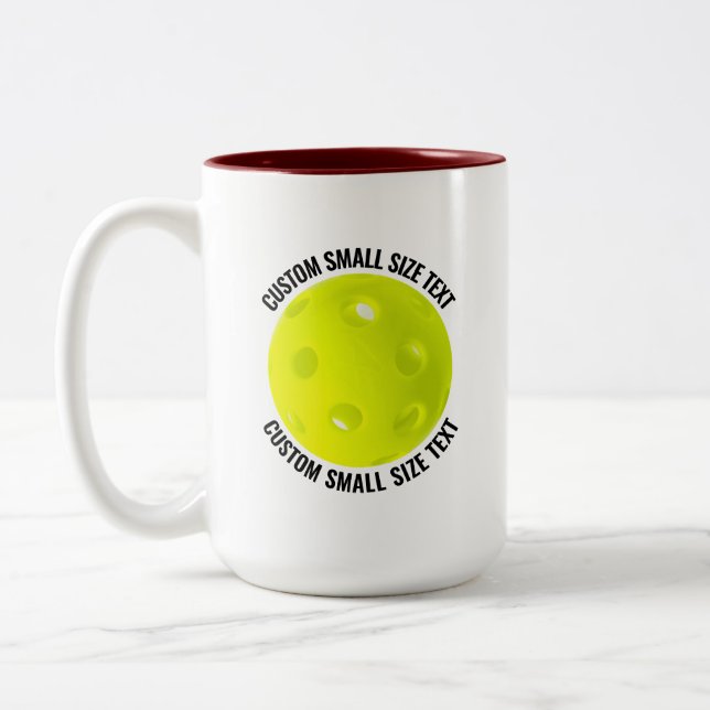 Pickleball & Small Text MAROON 15oz Anpassad Två-Tonad Mugg (Vänster)