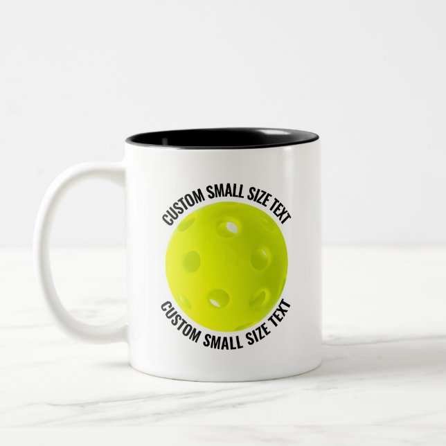Pickleball & Small Text SVART 330ml Custom Två-Tonad Mugg (Vänster)
