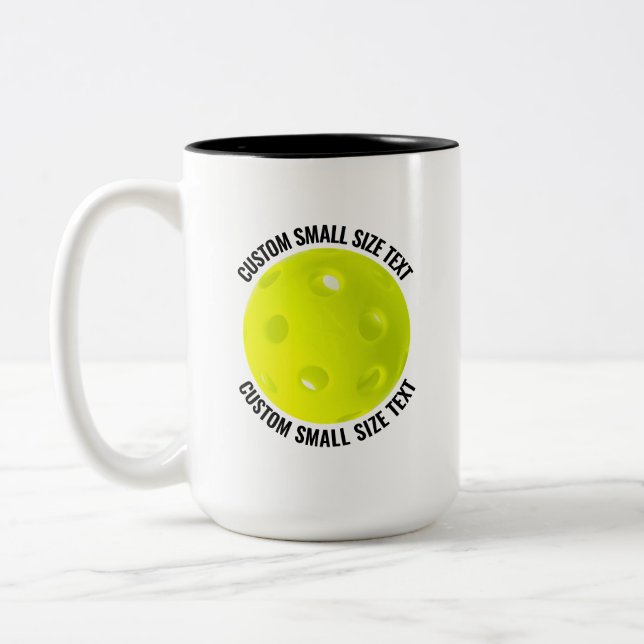 Pickleball & Small Text SVART 425g Custom Två-Tonad Mugg (Vänster)