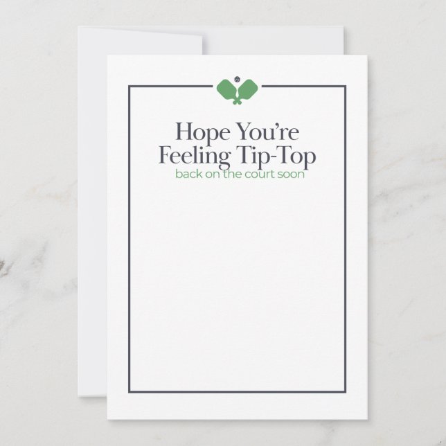 Pickleball Snart Bättre Kort | Marin Grön (Framsida)