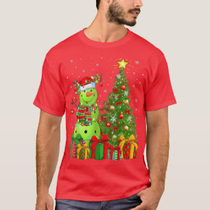 Pickleball Snögubbe Julafton Träd Santa Pickleball T Shirt