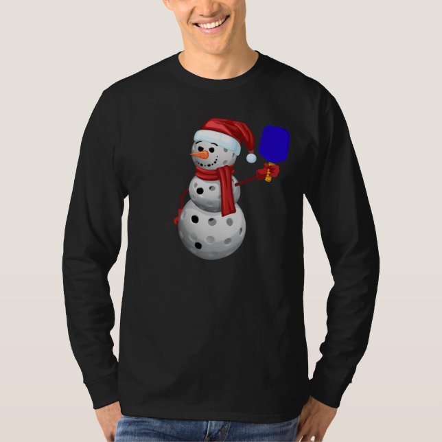 Pickleball Snögubbe T Shirt (Framsida)