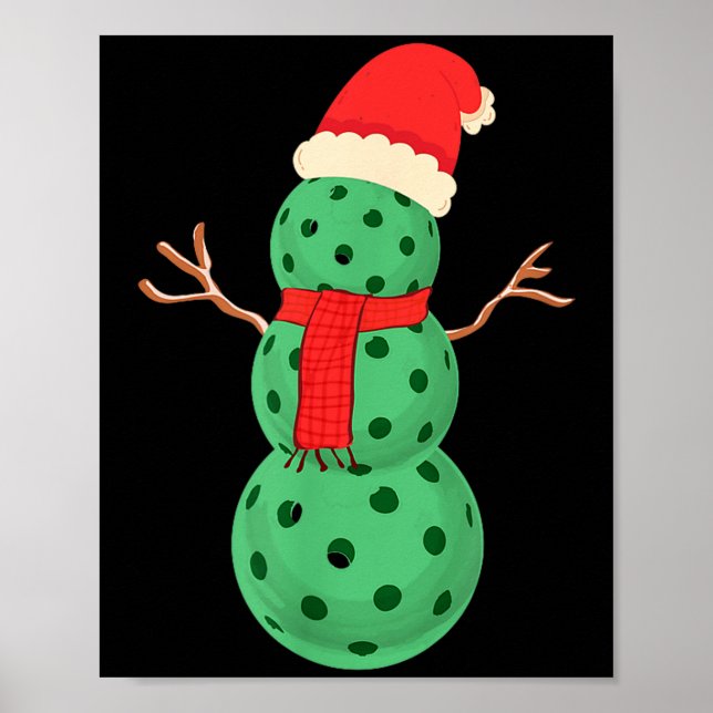 Pickleball snöman - rolig pickleball jul, poster (Framsidan)