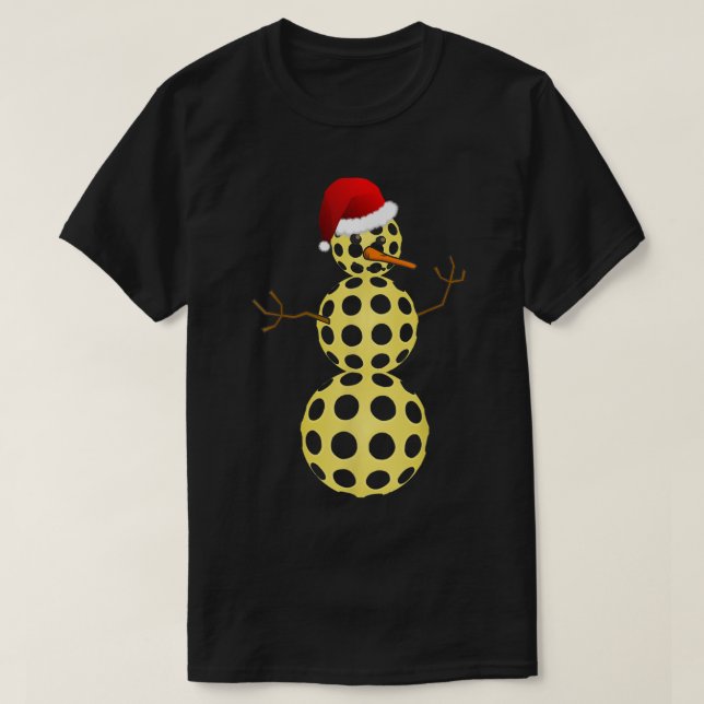 Pickleball Snowman Christmas Holiday Design T Shirt (Design framsida)
