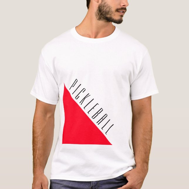 PICKLEBALL Snyggt Bright Red Wedge on White T Shirt (Framsida)