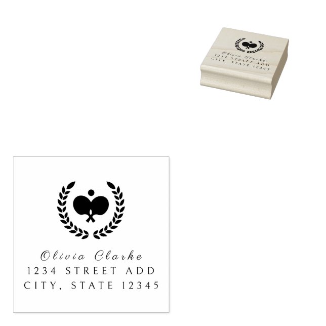 Pickleball Snyggt-skript Rubber Frimärke Stämpel (Stämplad)