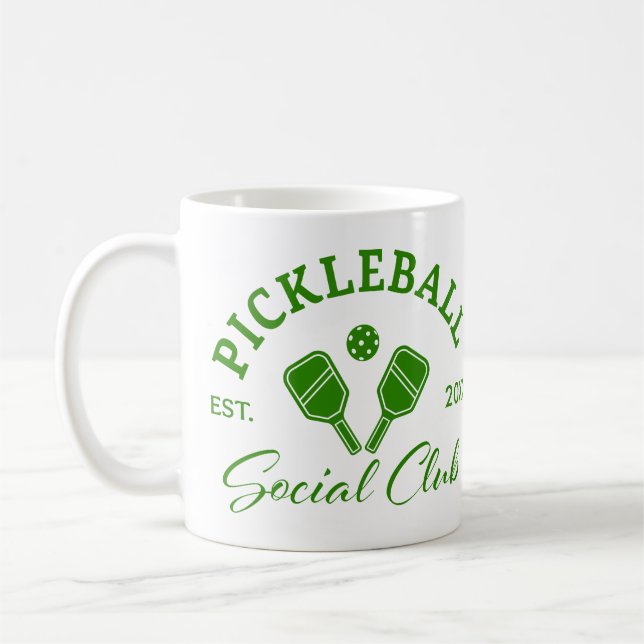 Pickleball Social Club Mug Custom EST Year Kaffemugg (Vänster)