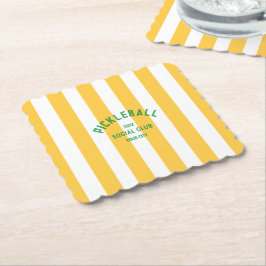 Pickleball Social Klubb Gult Cabana Rand Party Underlägg Papper