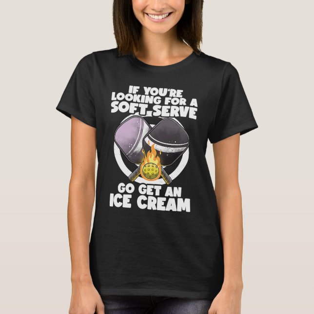 Pickleball Soft Serve  Pickleballer Lucky Pickleba T Shirt (Framsida)