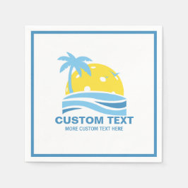 Pickleball Sol Handflatan Träd Pickleball Party An Pappersservett