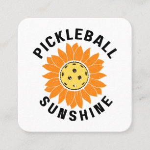 Pickleball solsken fyrkantigt visitkort