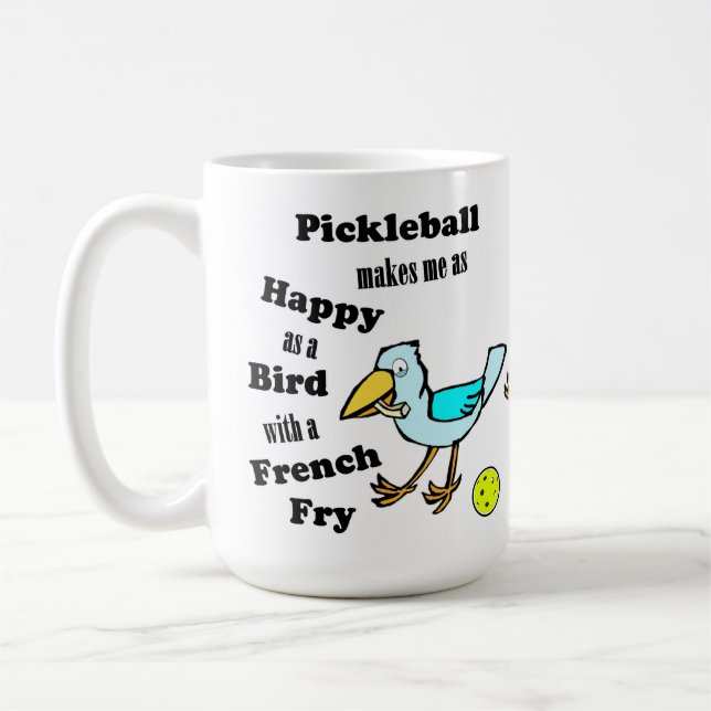 Pickleball - som Lycklig som fågel med Fransk grå Kaffemugg (Vänster)