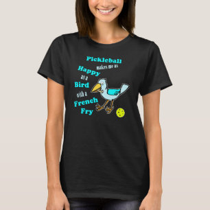 Pickleball - som Lycklig som fågel med Fransk grå T Shirt