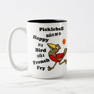 Pickleball - som Lycklig som fågel med Fransk grå Två-Tonad Mugg