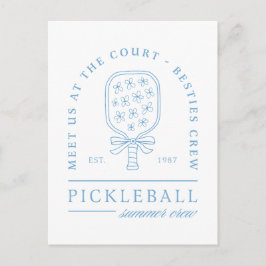 Pickleball sommarflickor kustblå estetiska vykort