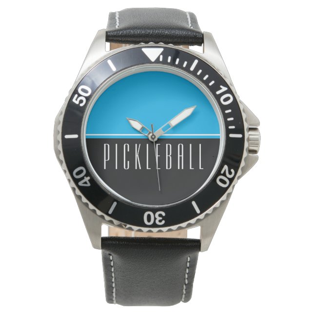 PICKLEBALL-söt Himlar Blue Black Färg Armbandsur (Framsida)