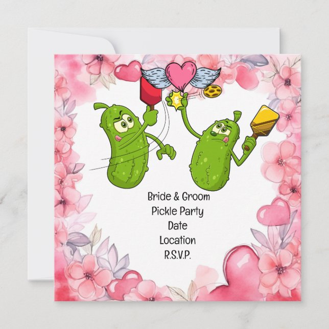 Pickleball Spara datumet för inbjudan till Bröllop (Framsida)