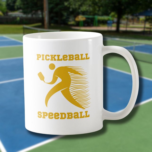 Pickleball Speedball-spelare med hastighet Kaffemugg (Skapare uppladdad)