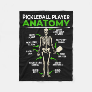 Pickleball-spelare anatomi rolig dink pickle boll fleecefilt