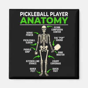 Pickleball-spelare anatomi rolig dink pickle boll magnet
