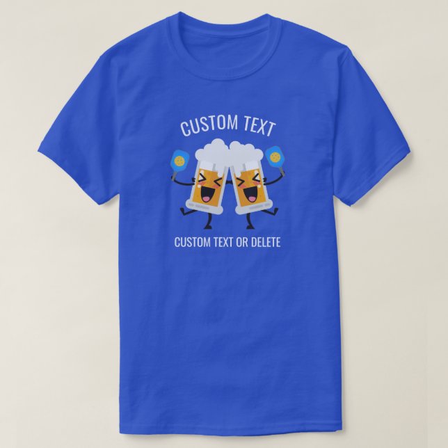 Pickleball-spelare, Beer Mugg-uppspelningspickel T Shirt (Design framsida)