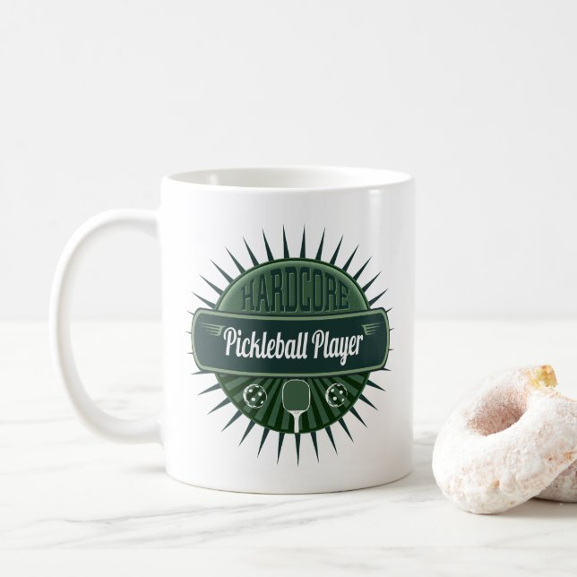 Pickleball spelare kaffe eller modernt Retro för Kaffemugg (Med munk)