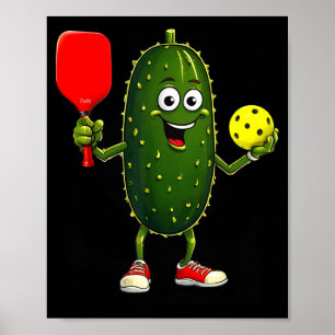 Pickleball-spelare konst rolig pickle boll poster