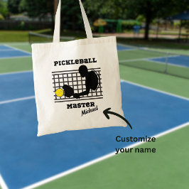Pickleball-spelare mästare vinnare anpassat namn tygkasse
