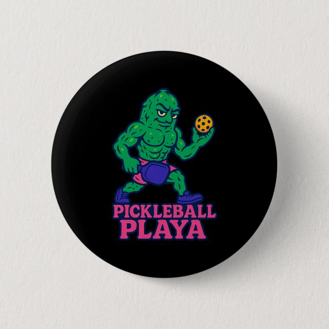 Pickleball-spelare rolig pickle boll pickelball di knapp (Framsida)