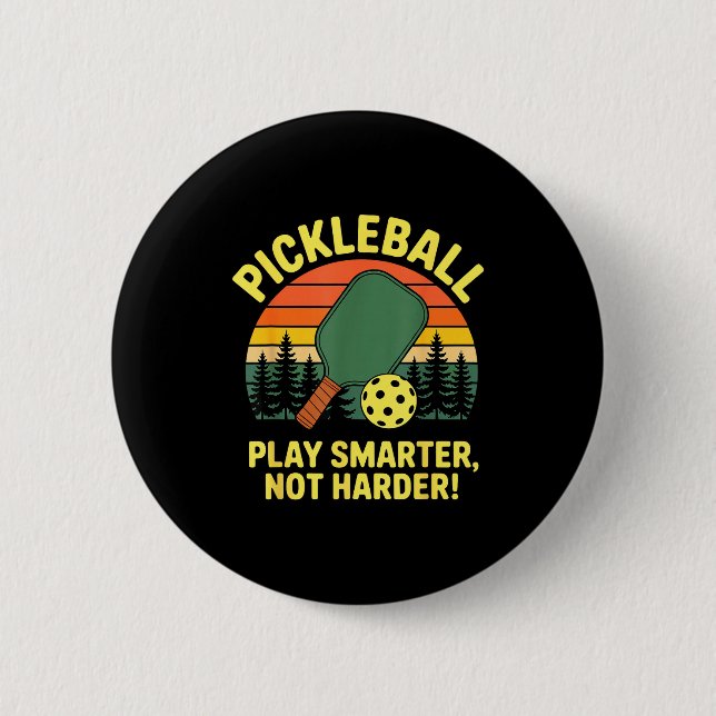 Pickleball-spelare serve smash rally-mästare  knapp (Framsida)