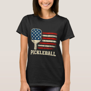 Pickleball-spelare usa flagga amerikansk paddelbol t shirt