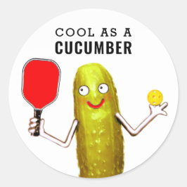 Pickleball Sport Slogan Klassisk Rund Klistermärke