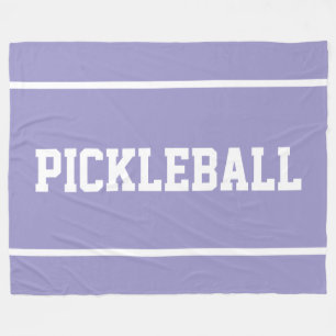 PICKLEBALL Sportiga vita ränder på lila Fleecefilt