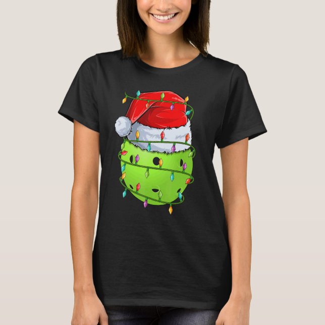 Pickleball Sports Julafton Ljus Pickleball Christm T Shirt (Framsida)