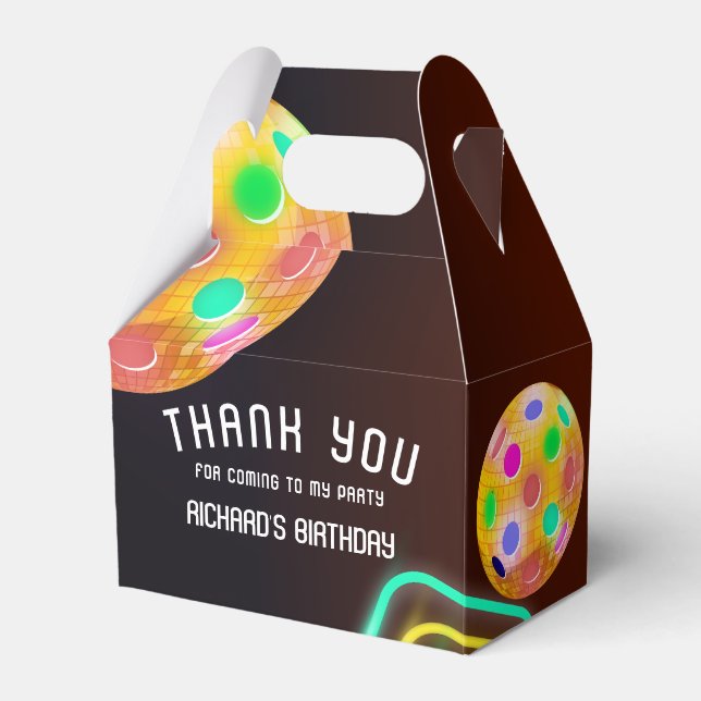 Pickleball Sports Neon Theme Disco boll Party Presentaskar (Framsidan Sidan)