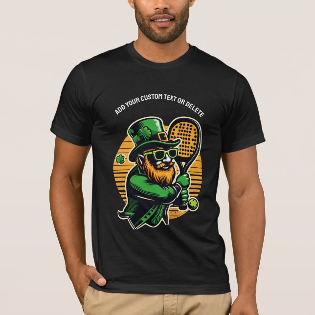 Pickleball St. Patrick's Day Paddleball Sports T Shirt (Framsida)