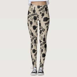 Pickleball Stencil Motif Art Leggings