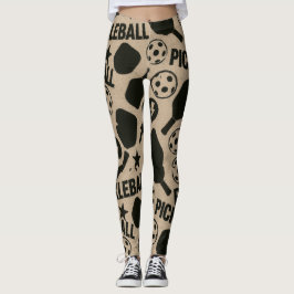 Pickleball Stencil Motif Art Leggings