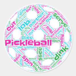 Pickleball Sticker Runt Klistermärke