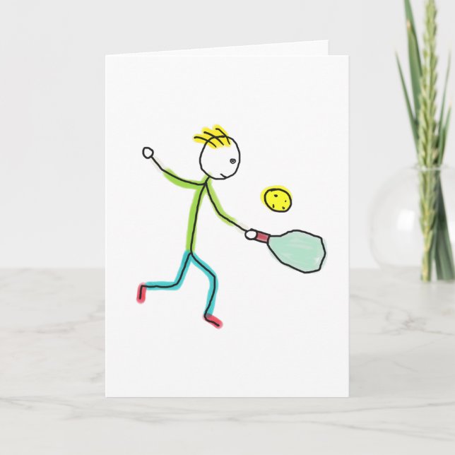 Pickleball Stickman Kort (Framsida)