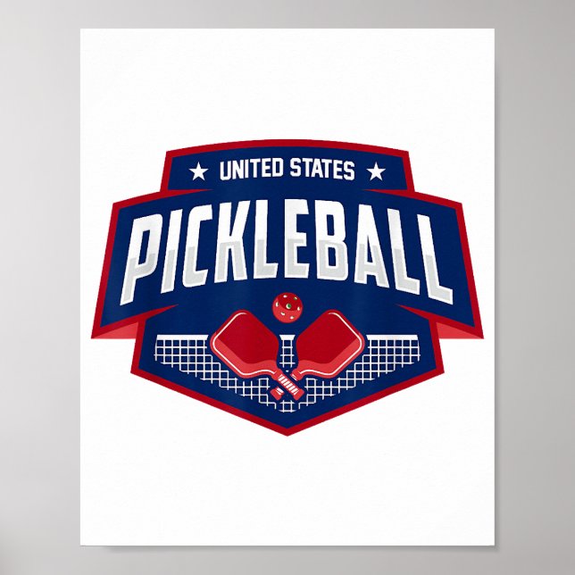 Pickleball stöder Team Pickleball Player USA Poster (Framsidan)