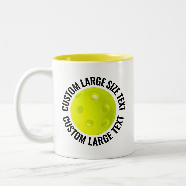 Pickleball & Stor text GUL 325ml Custom Två-Tonad Mugg (Vänster)
