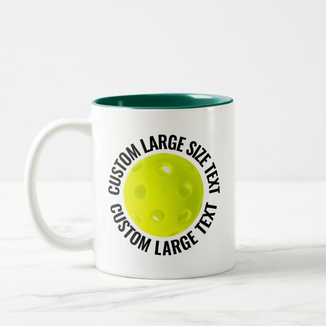 Pickleball & Stor Text JAKTGRÖN 325ml Custom Två-Tonad Mugg (Vänster)