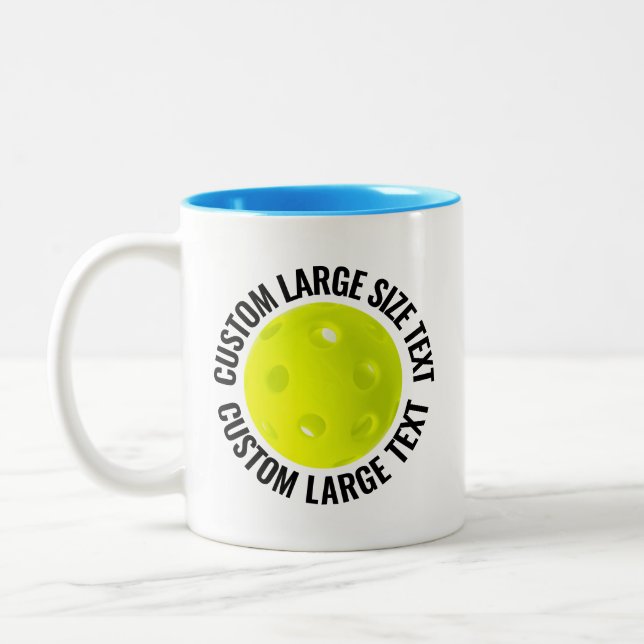Pickleball & Stor Text LJUSBLÅ 330ml Custom Två-Tonad Mugg (Vänster)
